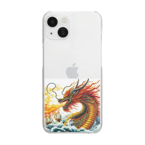 炎🔥を吐くドラゴン🐉 Clear Smartphone Case