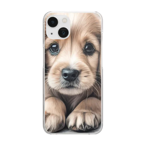 つぶらな瞳の可愛い子犬② Clear Smartphone Case