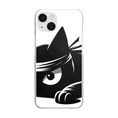 忍者キャット Clear Smartphone Case