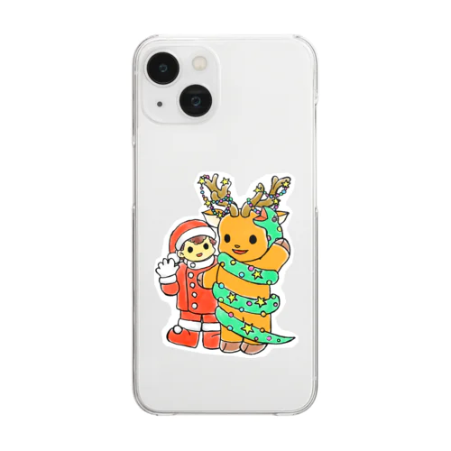 クリスマスの仲良し３人組 Clear Smartphone Case