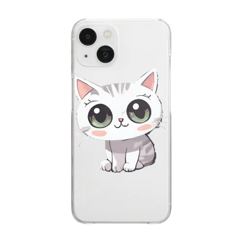 怖かわ猫 Clear Smartphone Case