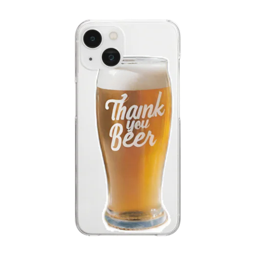 ビールに　ありがとう Clear Smartphone Case