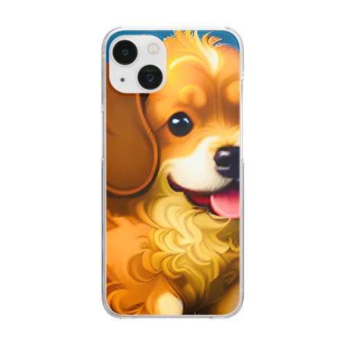 耳が垂れた可愛い子犬のグッズ Clear Smartphone Case