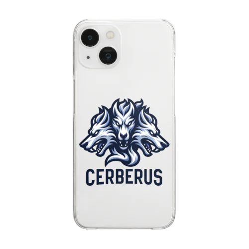 ケロべロスの三つ首のロゴ Clear Smartphone Case