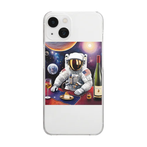 宇宙空間に合うワイン Clear Smartphone Case