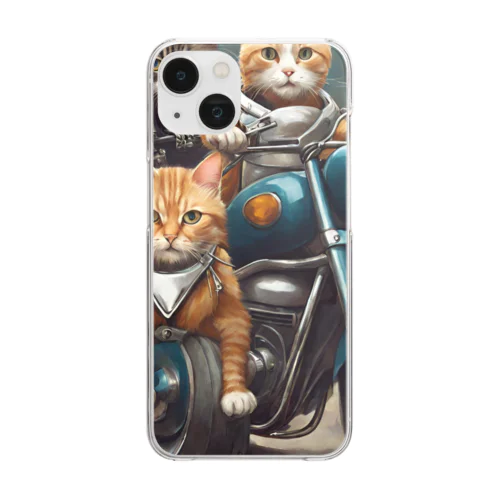 猫の暴走族 Clear Smartphone Case