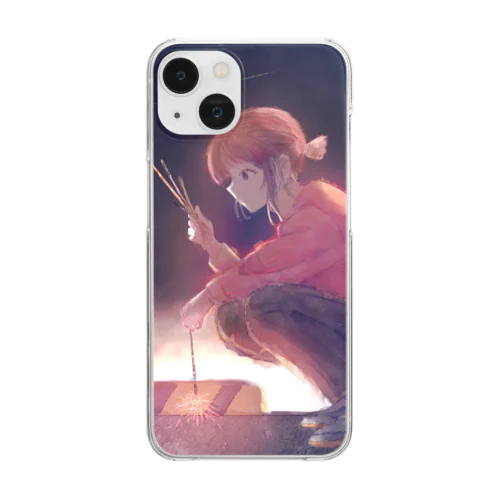 手持ち花火の夜 Clear Smartphone Case