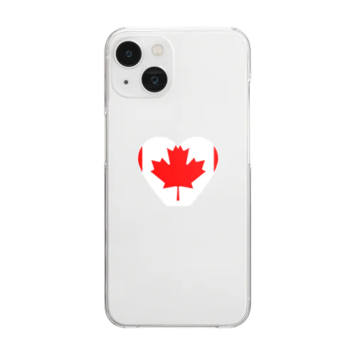 カナダ国旗(ハート型) Clear Smartphone Case