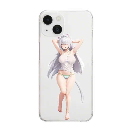 ネコミミ少女のおはようございます！ Clear Smartphone Case