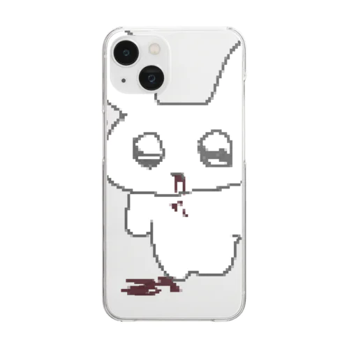 吐血うさぎ Clear Smartphone Case