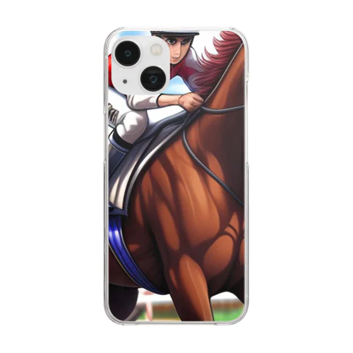 競馬(horse racing) Clear Smartphone Case