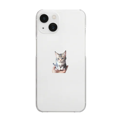 "手のひらの猫"  Clear Smartphone Case