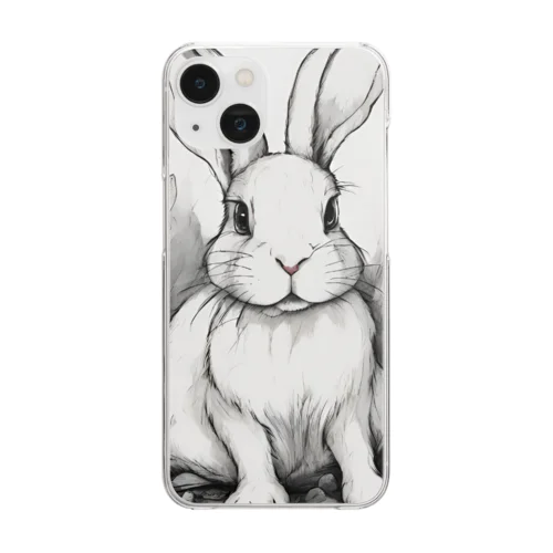休んでいるウサギ Clear Smartphone Case