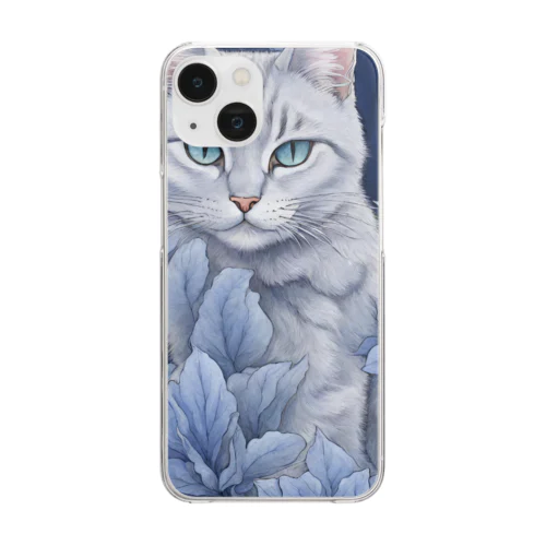 サルビア猫　 Clear Smartphone Case