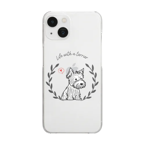 テリアのいる幸せな暮らし(シンプル) Clear Smartphone Case