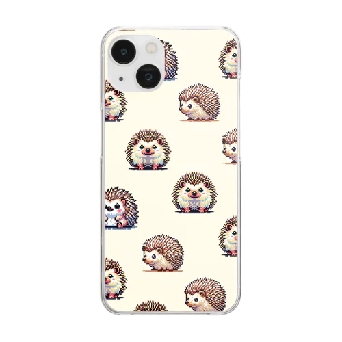 ドット絵のハリネズミver.6 Clear Smartphone Case