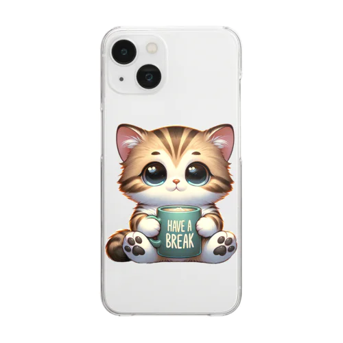 リラックスタイムキャット Clear Smartphone Case