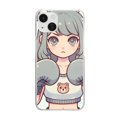 戦うクマ子 Clear Smartphone Case