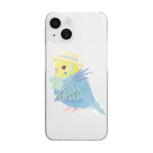 セキセイインコレインボー Clear Smartphone Case