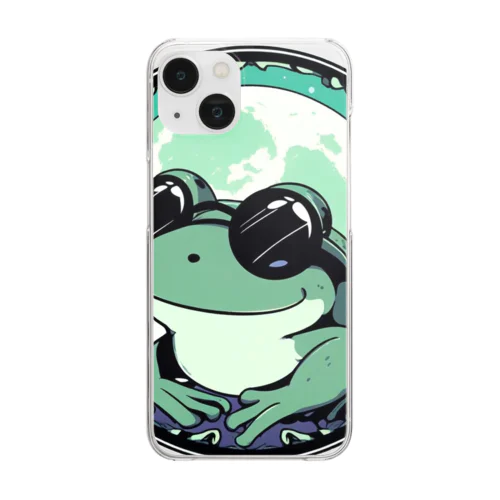 蛙と月「frog and moon」 Clear Smartphone Case