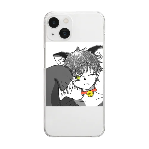 猫メン Clear Smartphone Case