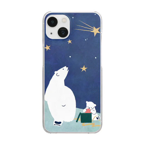 とある冬の日～ホッキョクグマと流れ星～ Clear Smartphone Case