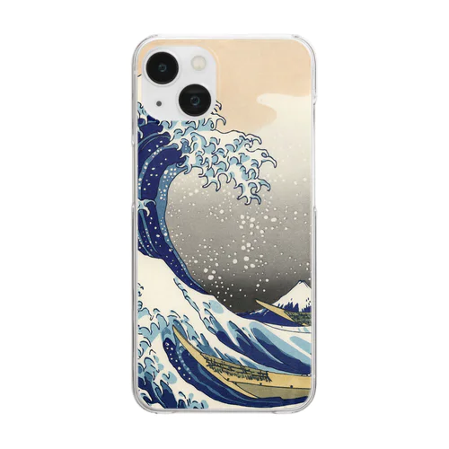 北斎「富嶽三十六景①　神奈川沖浪裏」葛飾北斎の浮世絵 Clear Smartphone Case