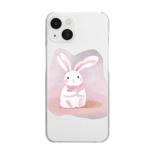 夢見るピンクうさぎ Clear Smartphone Case