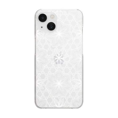 draw a seven petal pattern(白) Clear Smartphone Case