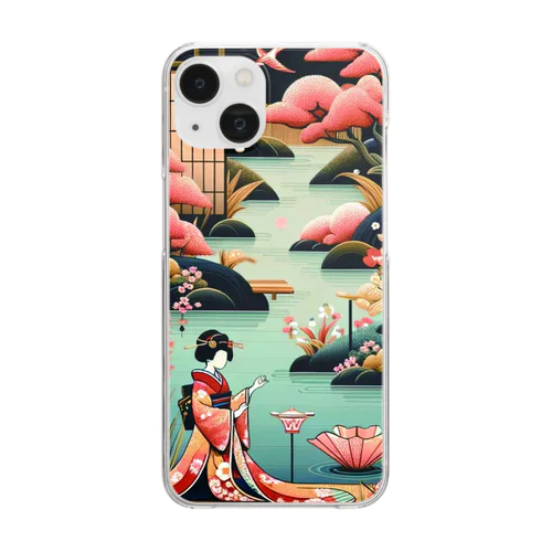 "Cherry Blossom Reverie — A Reflection of Japanese Elegance on Water" Clear Smartphone Case