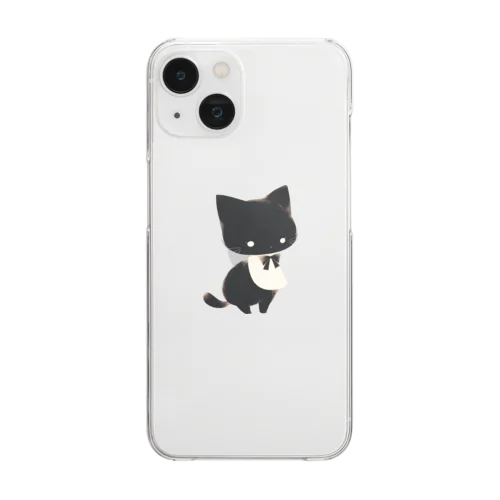 かわいいクロネコちゃん Clear Smartphone Case