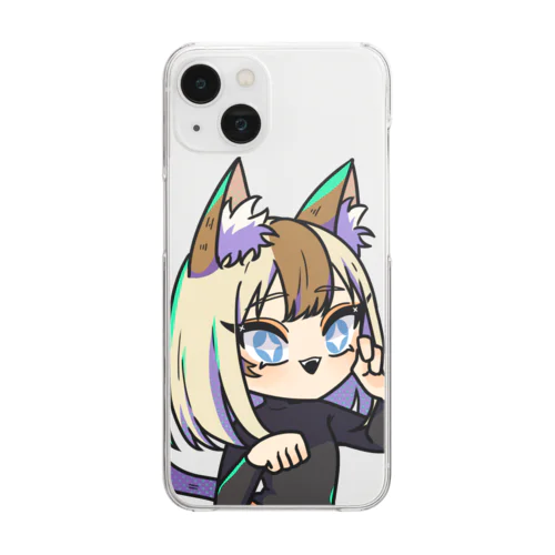 ネコくん（どあっぷVer.） Clear Smartphone Case