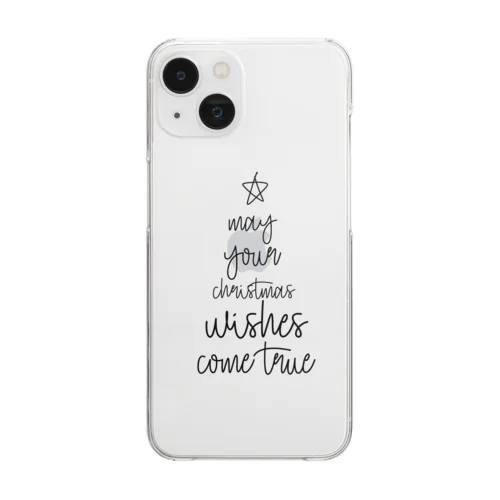 クリスマスツリー英文デザイン Clear Smartphone Case