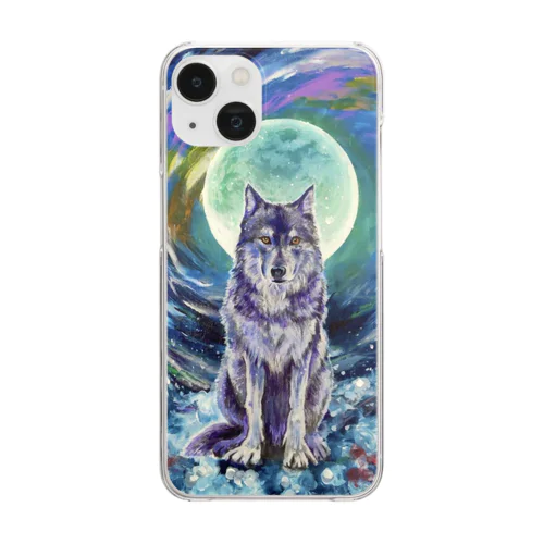 狼と月 Clear Smartphone Case