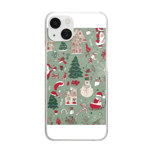 ハッピークリスマス Clear Smartphone Case