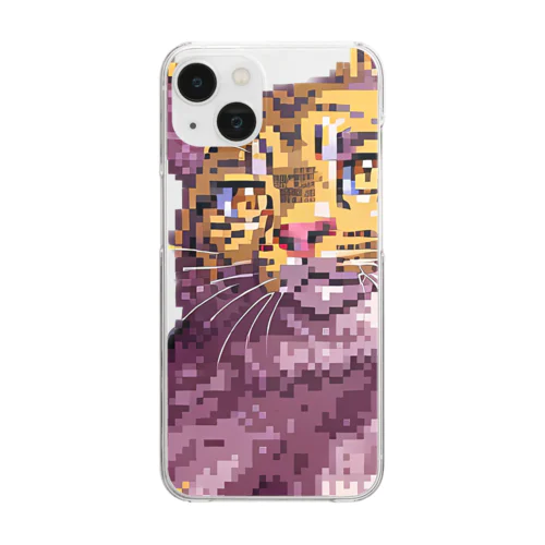 茶トラネコ(ドット絵) Clear Smartphone Case