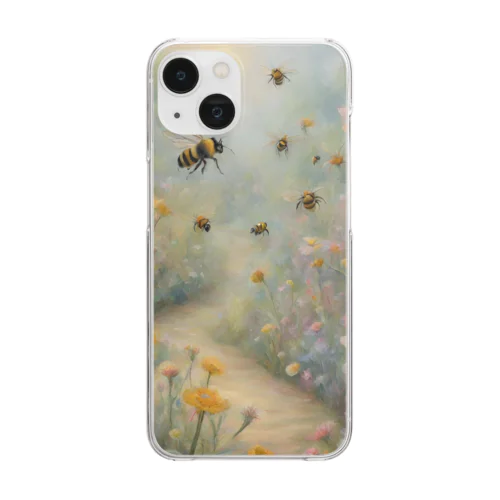 蜂と花のイラストグッズ Clear Smartphone Case