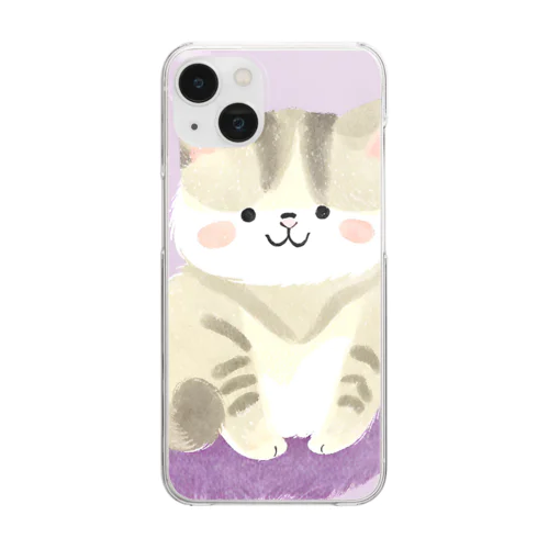 猫の水彩画グッズ Clear Smartphone Case