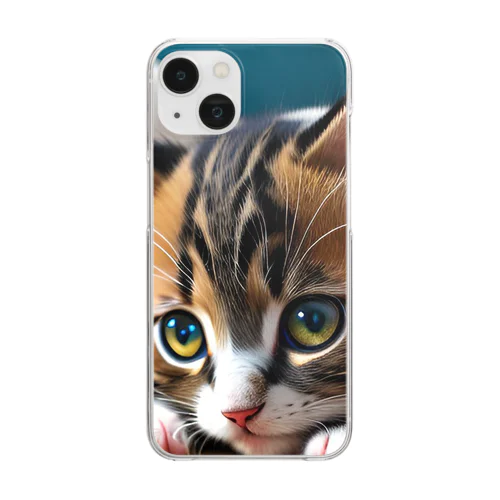 見つめる子猫 Clear Smartphone Case