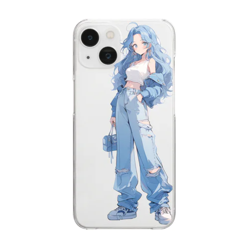 Pastel Girls "Blue" Clear Smartphone Case