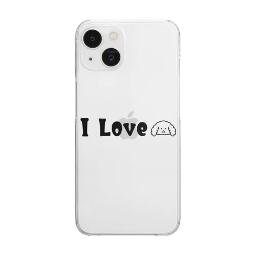 I Love プードル Clear Smartphone Case