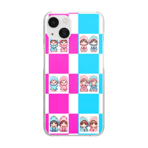 可愛らしい子供忍者イラストがいっぱい♪ Clear Smartphone Case