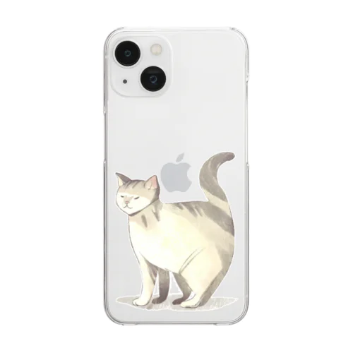 振り向き猫さん Clear Smartphone Case