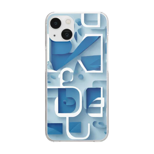 青のアート Clear Smartphone Case