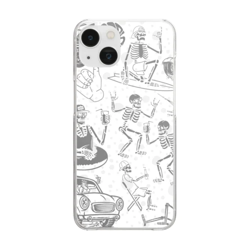 スカル☠️ビーチ Clear Smartphone Case