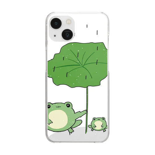 カエルの親子 Clear Smartphone Case