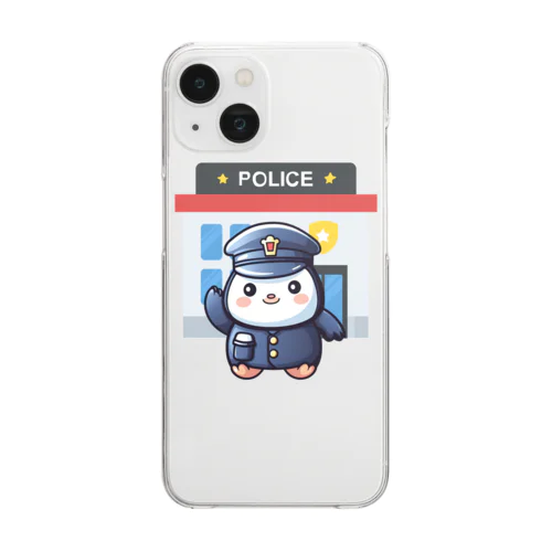 ペンギン警察官 Clear Smartphone Case