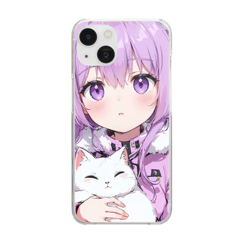 猫ちゃん大好きぃー！ Clear Smartphone Case