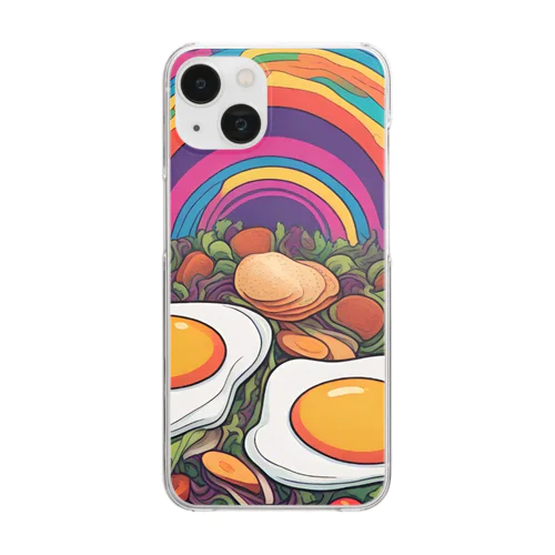 PSYCHEDELIC目玉焼き Clear Smartphone Case