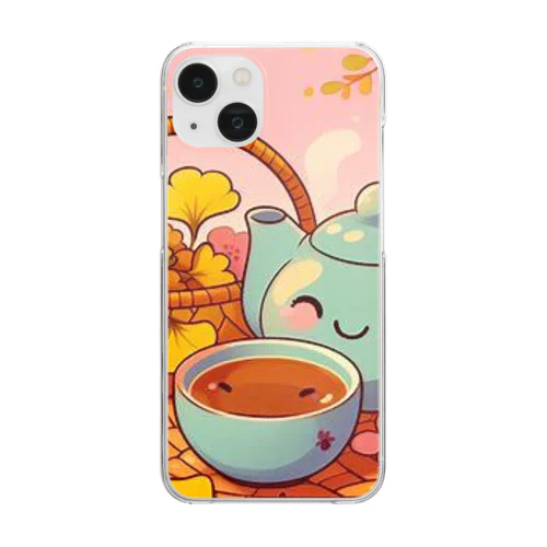 イチョウと紅茶シリーズ① Clear Smartphone Case